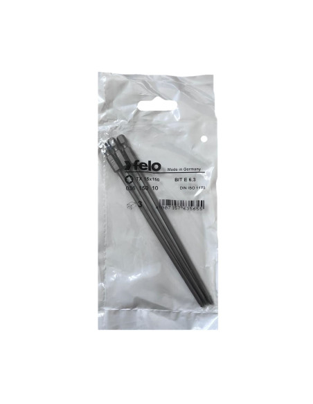 Set 3 biti Felo, seria Industrial profil Torx, E6.3, TX15, 150mm