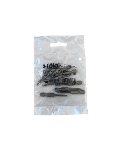 Set 10 biti Felo, seria Industrial profil Torx, E6.3, TX5, 50mm