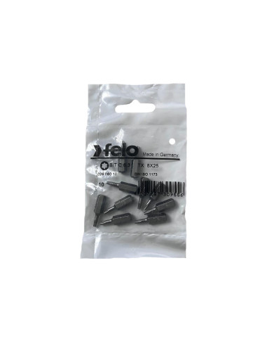 Set 10 biti Felo, seria Industrial profil Torx, C6.3, TX8, 25mm