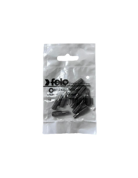 Set 10 biti Felo, seria Industrial profil Torx, C6.3, TX25, 25mm