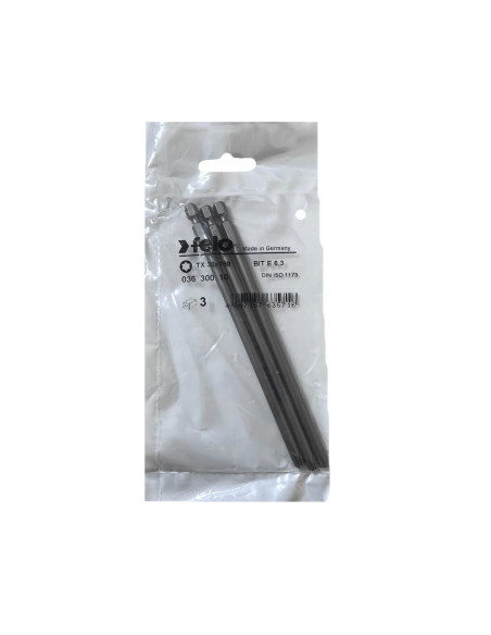 Set 3 biti Felo, seria Industrial profil Torx, E6.3, TX30, 150mm