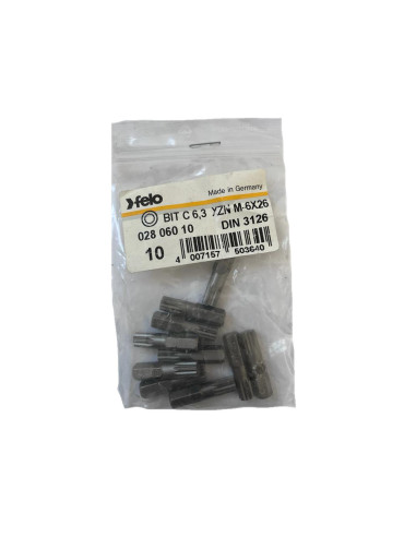 Set 10 biti Felo, seria Industrial profil XZN, C6.3, M6, 25mm