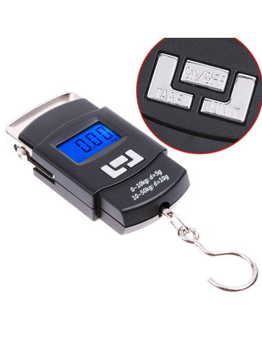 Cantar Electronic cu Carlig de Buzunar, Greutate maxima 50 Kg, Functie HOLD, Negru