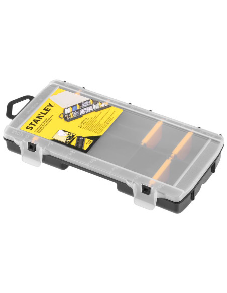 Stanley STST81679-1, Organizator accesorii cu 10 compartimente, inel de agatare, 6 despartitoare detasabile, 0.5 litri, (9 inch)