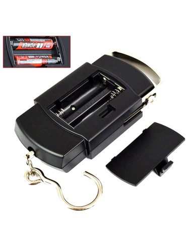 Cantar Electronic cu Carlig de Buzunar, Greutate maxima 50 Kg, Functie HOLD, Negru