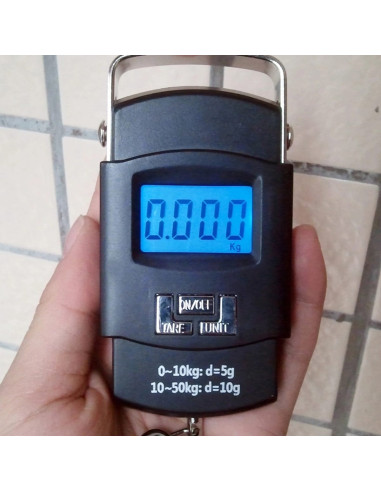Cantar Electronic cu Carlig de Buzunar, Greutate maxima 50 Kg, Functie HOLD, Negru