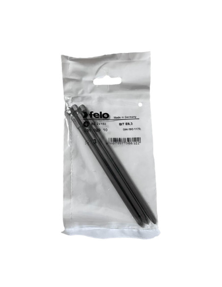 Set 3 biti Felo, seria Industrial profil Pozidrive, E6.3, PZ2, 150mm