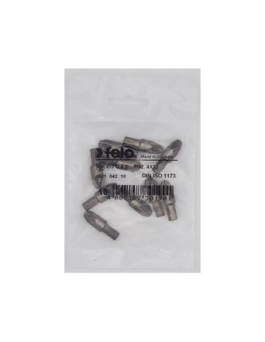 Set 10 biti Felo, seria Industrial profil Pozidrive, C6.3, PZ4, 32mm