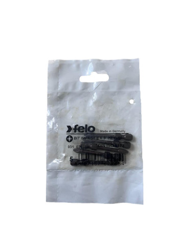 Set 5 biti Felo, seria Impact profil Pozidrive, E6.3, PZ2, 50mm