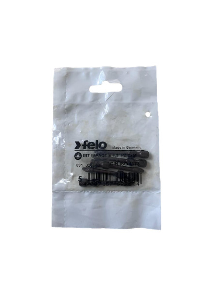 Set 5 biti Felo, seria Impact profil Pozidrive, E6.3, PZ2, 50mm