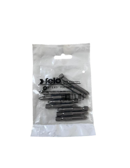 Set 10 biti Felo, seria Industrial profil Pozidrive, E6.3, PZ2, 50mm
