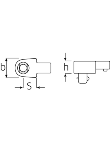 Cap fix patrat cheie dinamometrica, Stahlwille 734 F/4, max 40Nm, prindere 9x12 mm, patrat 1/4"