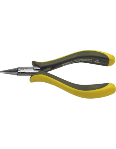 Cleste cu varf plat ESD/EPA pentru electronice, 130mm, varf de 0,6 mm Ø