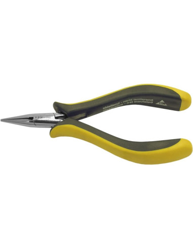 Cleste cu varf plat ESD/EPA pentru electronice, 130mm, varf de 1 mm Ø