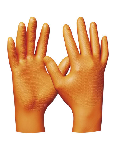 Gebol 709670, Set 50 de manusi de protectie Orange Nitril Ultra Grip, din nitril, uz profesional, marimea 10/XL