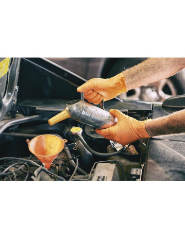 Gebol 709670, Set 50 de manusi de protectie Orange Nitril Ultra Grip, din nitril, uz profesional, marimea 10/XL