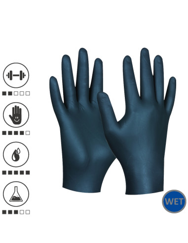 Gebol 709664, Set 100 de manusi de protectie Blue Nitril Comfort, din nitril, calitate superioara, extra subtiri, marimea 10/XL