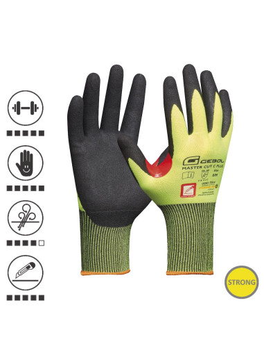 Gebol 709822, Manusi de protectie Master Cut C Plus, protectie impotriva taierii, acoperire cu spuma de nitril, finisaj nisipos,
