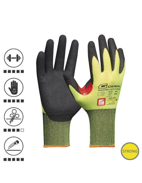 Gebol 709822, Manusi de protectie Master Cut C Plus, protectie impotriva taierii, acoperire cu spuma de nitril, finisaj nisipos,