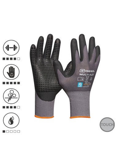 Gebol 709279, Manusi de protectie Multi Flex, din nylon si spandex, acoperire din spuma de nitril, uz profesional, marimea 11/XX