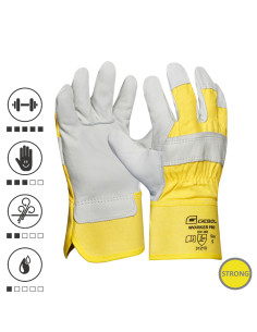 Gebol 709208, Manusi de protectie Worker Pro, din piele de vaca, uz profesional, marimea 9/L
