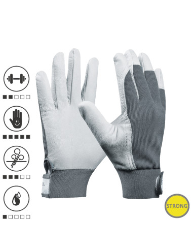 Gebol 703432, Manusi de protectie Uni Fit Comfort, din piele de capra si spandex, uz profesional, marimea 9/L