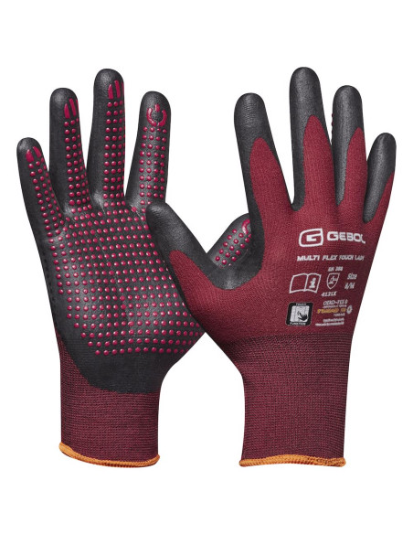 Gebol 709974_T, Manusi de protectie Multi Flex Touch Lady, din nylon, acoperire din spuma de nitril, uz profesional, marimea 6/X