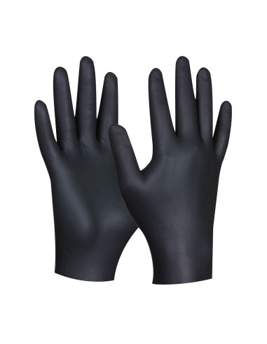 Gebol 709630, Set 80 de manusi de protectie Black Nitril Ultra Strong, din nitril, calitate superioara, nepudrate, marimea 8/M