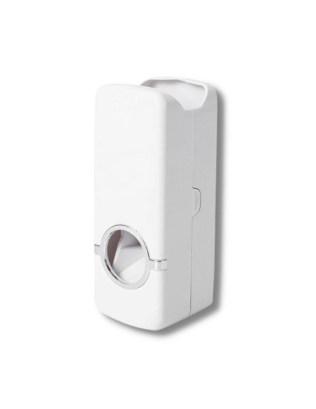 Dozator Pasta de Dinti si cu Suport pentru 5 Periute, Auto-Adeziv, Fixare pe Perete, Alb