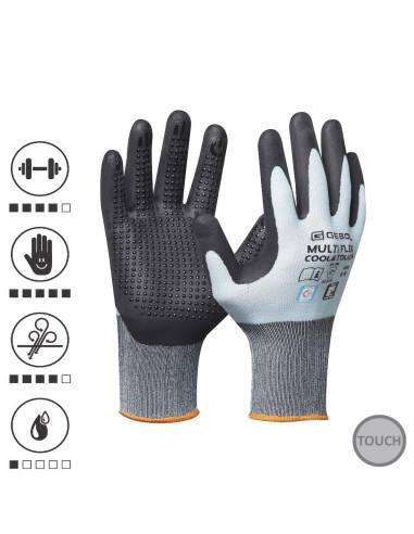 Gebol 709378_T, Manusi de protectie Multi Flex Cool and Touch, din nylon si spandex, acoperire din spuma de nitril, uz profesion