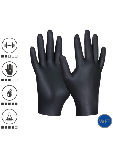 Gebol 709635_XL, Set 100 de manusi de protectie Black Nitril Eco, din nitril, nepudrate, marimea 10/XL