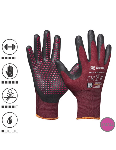 Gebol 709976_T, Manusi de protectie Multi Flex Touch Lady, din nylon, acoperire din spuma de nitril, uz profesional, marimea 8/M