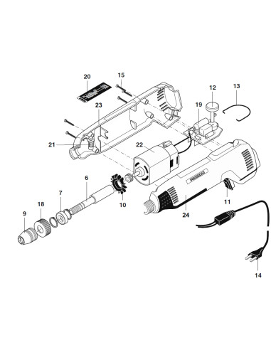 Proxxon, 28472.22-Piesa de schimb, motor, de la 03/2012 SN211223