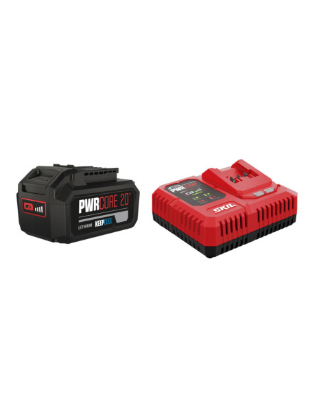 SKIL 3111 AA, Set incarcator si acumulator Li-Ion 20V Max, 4.0Ah, PWRCORE 20, indicator LED