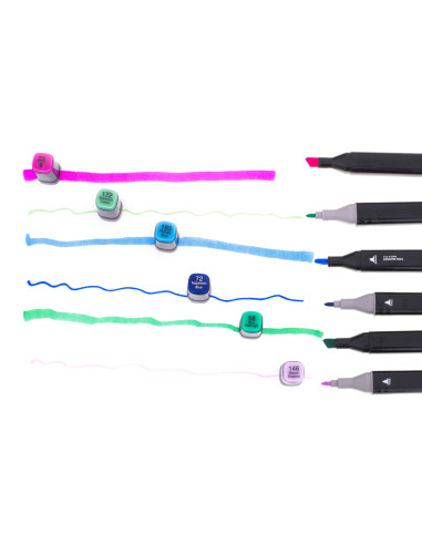 Set 48 Markere cu 2 Capete si Geanta de Depozitare, Contin Alcool, 15 cm, Multicolor, 14 x 11 x 17.5 cm