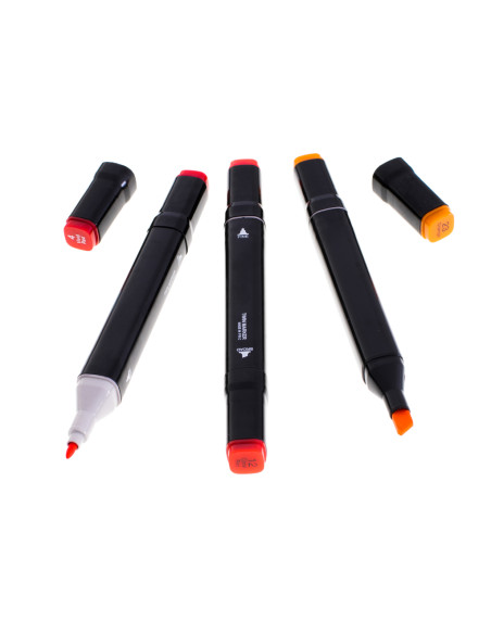 Set 48 Markere cu 2 Capete si Geanta de Depozitare, Contin Alcool, 15 cm, Multicolor, 14 x 11 x 17.5 cm