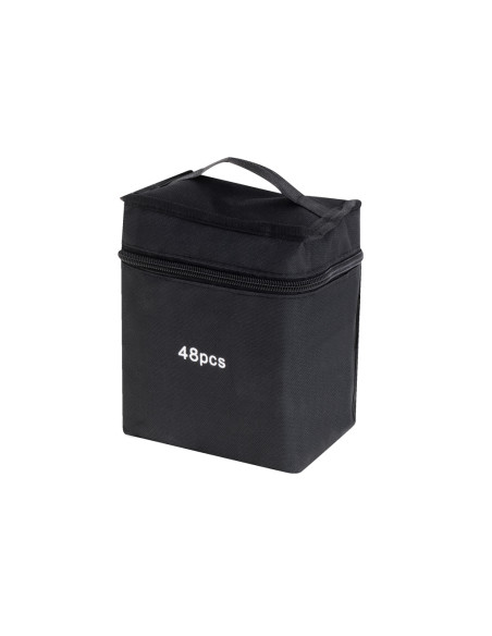 Set 48 Markere cu 2 Capete si Geanta de Depozitare, Contin Alcool, 15 cm, Multicolor, 14 x 11 x 17.5 cm