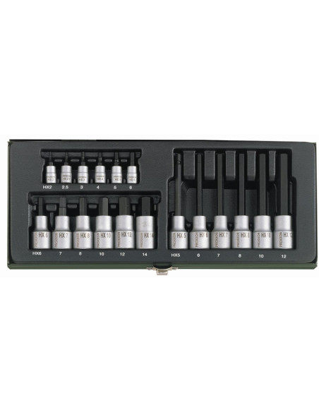 Trusa speciala pentru suruburile HEX, Proxxon 23100, 18 piese