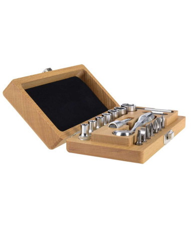 Trusa chei tubulare si biti, XS Traditional, Felo, 1/4", 18 piese
