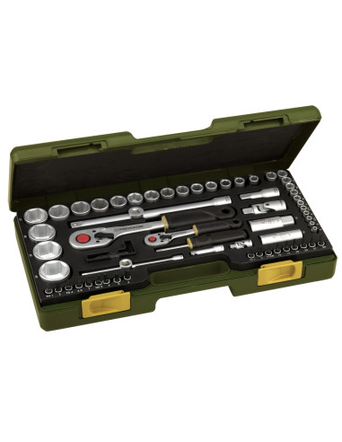 Trusa completa cu chei tubulare, Proxxon 23286, 1/4" si 1/2", 65 piese