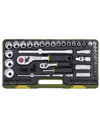 Trusa completa, versiune in Inch, cu chei tubulare de 1/4" si 1/2", Proxxon 23294, 65 piese