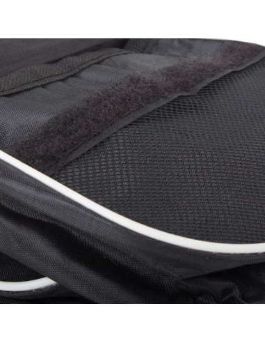 Geanta Depozitare cu 3 Compartimente si 2 Buzunare, Rezistenta la Apa, Montare pe Cadrul Bicicletei, Velcro, Negru