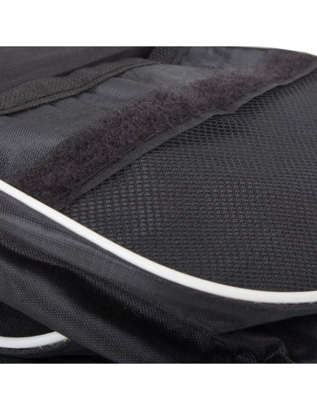 Geanta Depozitare cu 3 Compartimente si 2 Buzunare, Rezistenta la Apa, Montare pe Cadrul Bicicletei, Velcro, Negru