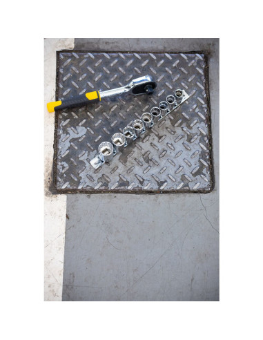 Stanley STMT82670-0, Set clichet 3/8", 72 dinti, 10 tubulare bihexagonale 8-17mm, eliberare rapida, maner bimaterial