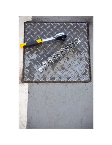 Stanley STMT82670-0, Set clichet 3/8", 72 dinti, 10 tubulare bihexagonale 8-17mm, eliberare rapida, maner bimaterial