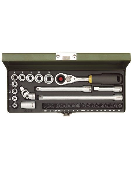 Trusa de biti si chei tubulare pentru ingineri, Proxxon 23078, 1/4", 32 buc