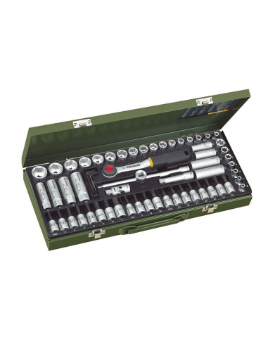 Trusa super compacta de chei tubulare 3/8", Proxxon 23112, 65 piese
