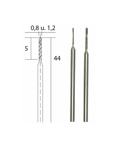 Burghie diamantate, Proxxon 28255, 0,8 si 1,2mm