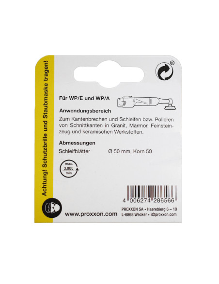 Proxxon 28656, Set 3 discuri diamantate pentru slefuire si lustruire, GR50, diametru 50mm, pentru WP/A si WP/E