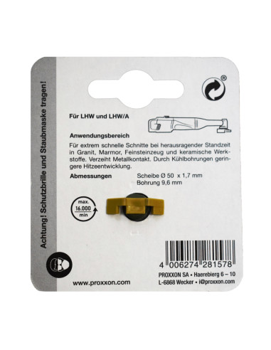 Proxxon 28157, Disc diamantat Turbo Rim, diametru de 50mm